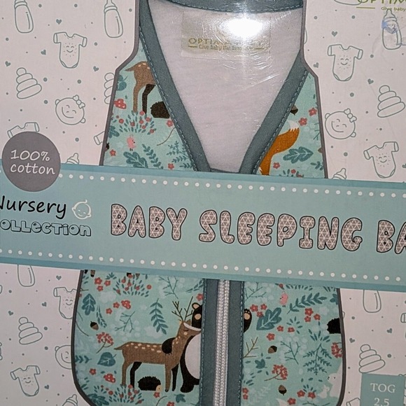 Optima Baby Sleeping Bag 2-12M Nursery Collection 100% Cotton Woodland Animals - Picture 1 of 8